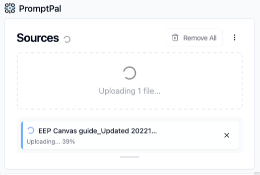 Status messages for long uploads