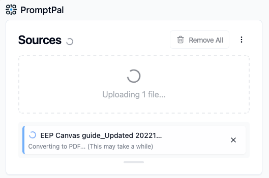 Status messages for PDF conversion