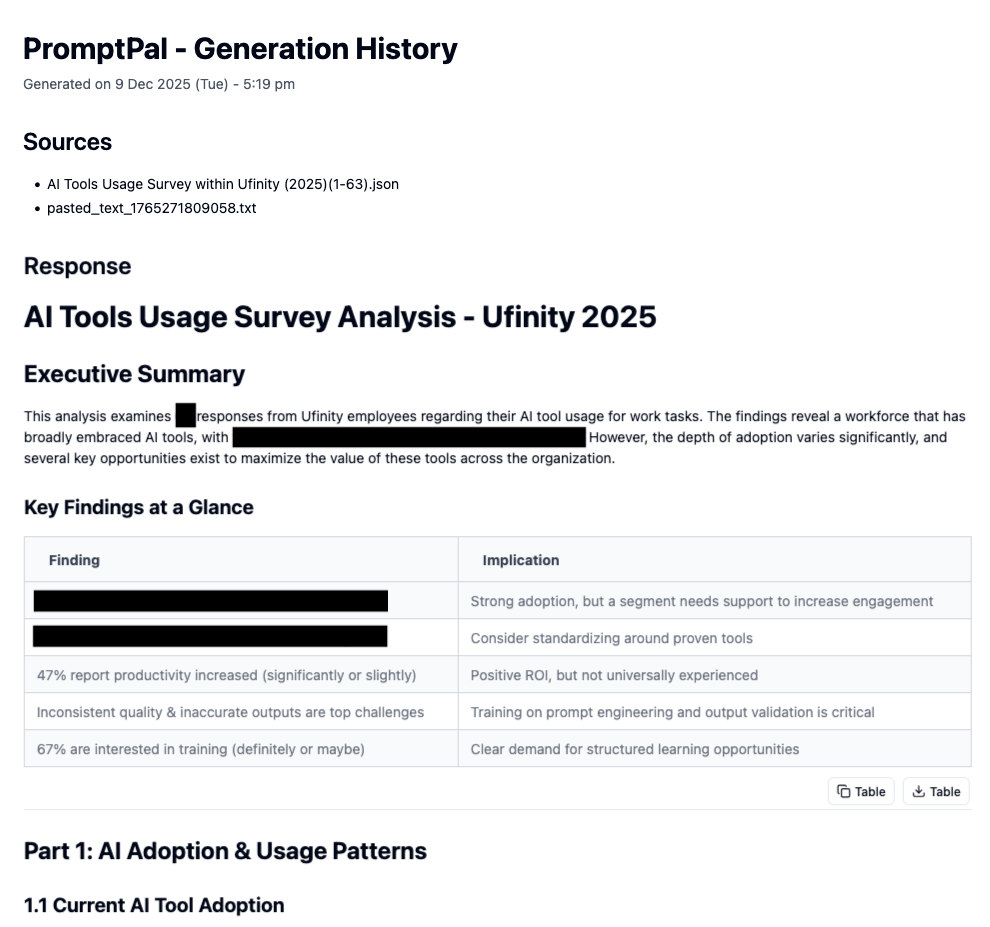 Claude generating the draft report
